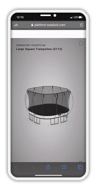 position the 3D trampoline in your backyard