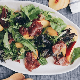 Prosciutto and peach salad