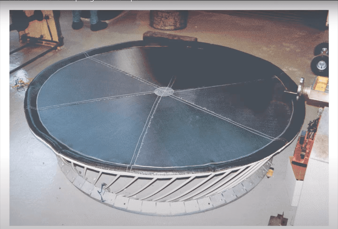 An early prototype of a Springfree Trampoline