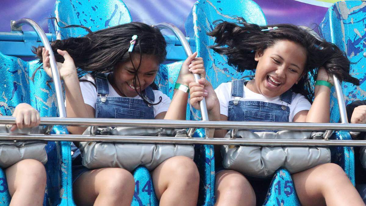 Two girls enjoying Fairfield Easter Fair