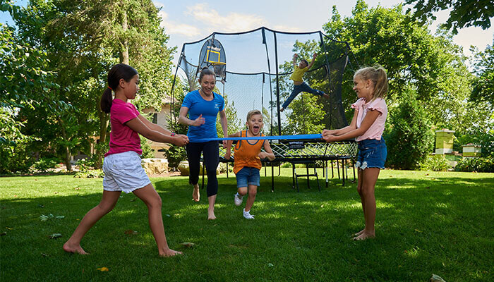 rosie athlete Springfree Trampoline backyard obstacle course competition 