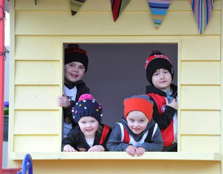 four kids in Winter Cubby House Fun