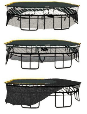 Raising the trampoline net